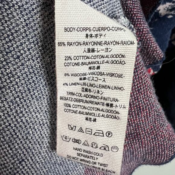 Free People Size M/L Pieced Paisley Oversized Boho Tunic Sweater‎ Fringe Poncho - Picture 10 of 11